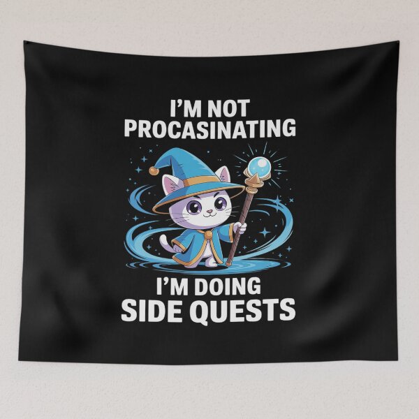 Item preview, I'm Not Procrastinating I'm Doing Side Quests Funny Rpg Cat designed and sold by KotexTemu.