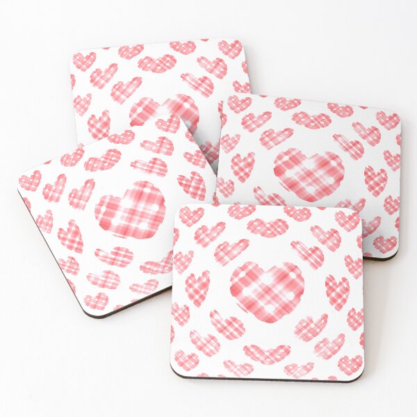 Item preview, Pink Hearts on Grid Seamless Pattern designed and sold by Teenidesign .