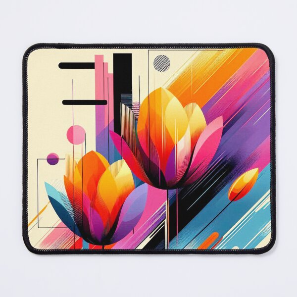 Item preview, Chromatic Bloom IV – Abstract Geometric Floral Art designed and sold by Okmanoo.