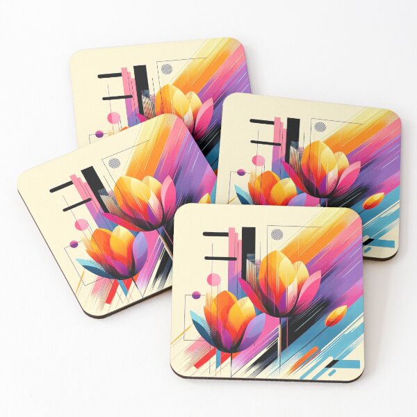 Item preview, Chromatic Bloom IV – Abstract Geometric Floral Art designed and sold by Okmanoo.