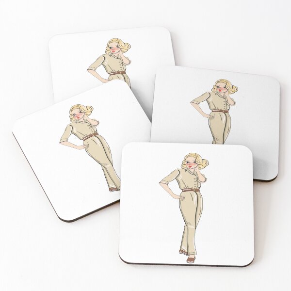 Item preview, vintage look - elegant beige jumpsuit designed and sold by Ladyvintage.art.