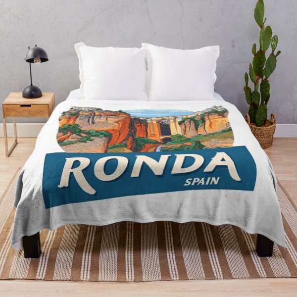 Item preview, Artistic Ronda Spain Cliff Bridge Vintage Travel Sticker with Dramatic Gorge Views designed and sold by Blurbean.