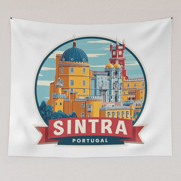 Item preview,  Vintage Sintra Portugal Pena Palace Travel Sticker with Romantic Architecture designed and sold by Blurbean.
