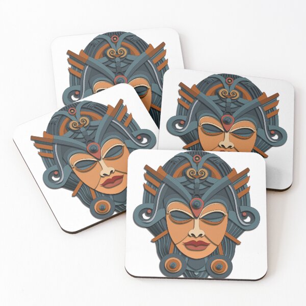 Item preview, Dark Warrior Mask: Vector Paper Cut Tribal Goddess designed and sold by Keltoi-art.