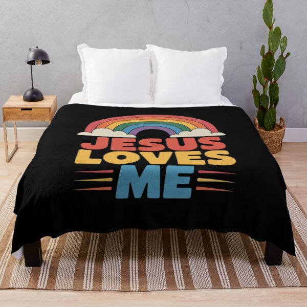 Item preview, Jesus Loves Me Gay Rainbow Gay Pride Flag And Queer designed and sold by KotexTemu.