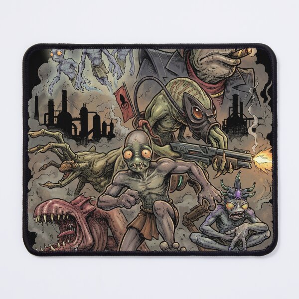 Item preview, Abe Oddworld Abe's Oddysee Exoddus Munch's Oddysee Soulstorm Mudokon Slave Glukkon Slig RuptureFarms Scrab Paramite Fan Art Portrait Poster T-Shirt Sticker Print Gift designed and sold by Senpaiwaves.