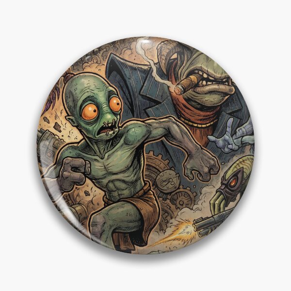 Item preview, Abe Oddworld Abe's Oddysee Exoddus Munch's Oddysee Soulstorm Mudokon Slave Glukkon Slig RuptureFarms Scrab Paramite Fan Art Portrait Poster T-Shirt Sticker Print Gift designed and sold by Senpaiwaves.