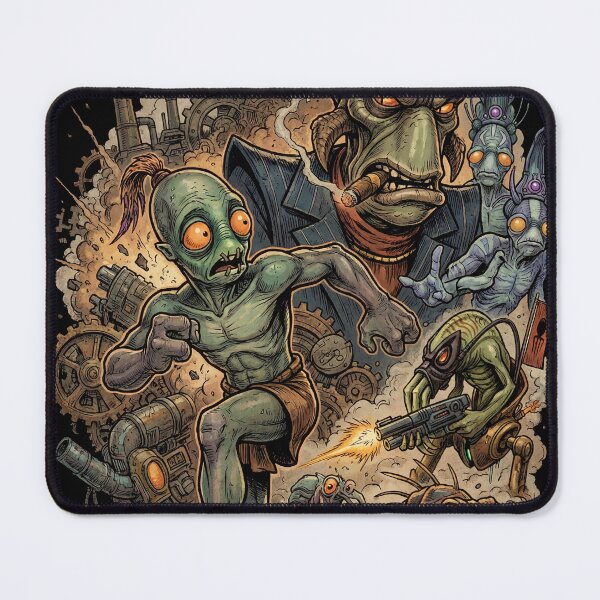 Item preview, Abe Oddworld Abe's Oddysee Exoddus Munch's Oddysee Soulstorm Mudokon Slave Glukkon Slig RuptureFarms Scrab Paramite Fan Art Portrait Poster T-Shirt Sticker Print Gift designed and sold by Senpaiwaves.