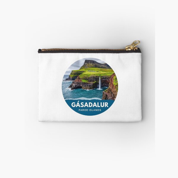 Item preview, Vintage Gásadalur Faroe Islands Waterfall Sticker with Múlafossur Cliff Views designed and sold by Blurbean.