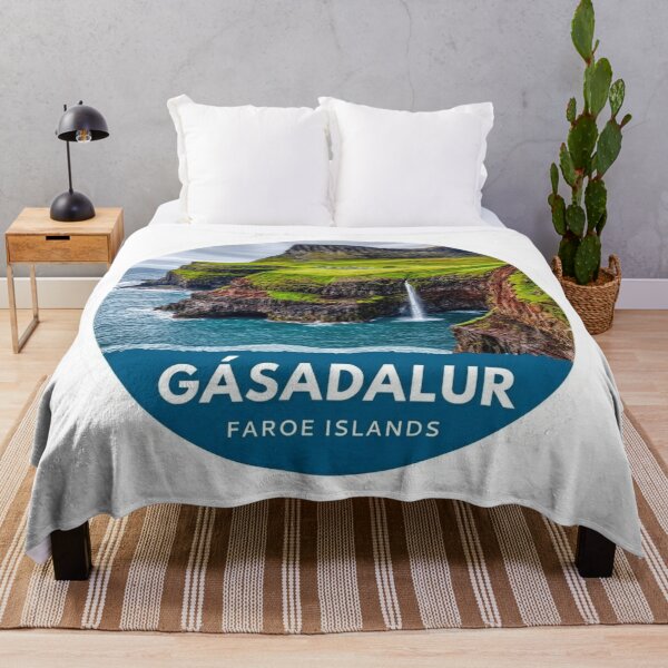 Item preview, Vintage Gásadalur Faroe Islands Waterfall Sticker with Múlafossur Cliff Views designed and sold by Blurbean.
