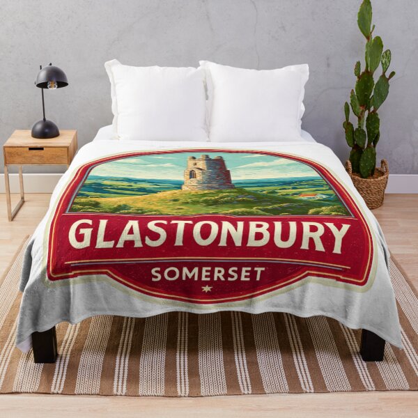 Item preview, Vintage Glastonbury Somerset Tor Tower Sticker with English Countryside Views designed and sold by Blurbean.
