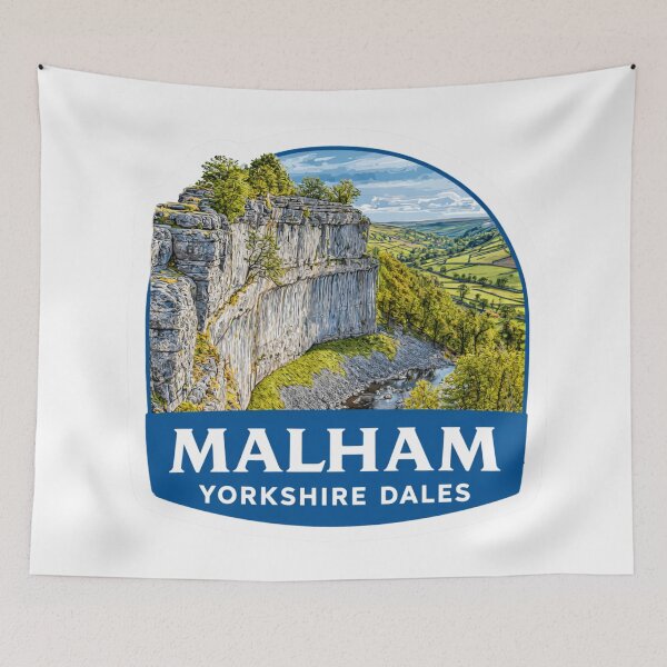 Item preview, Vintage Malham Yorkshire Dales Limestone Cove Sticker with Natural Amphitheater designed and sold by Blurbean.
