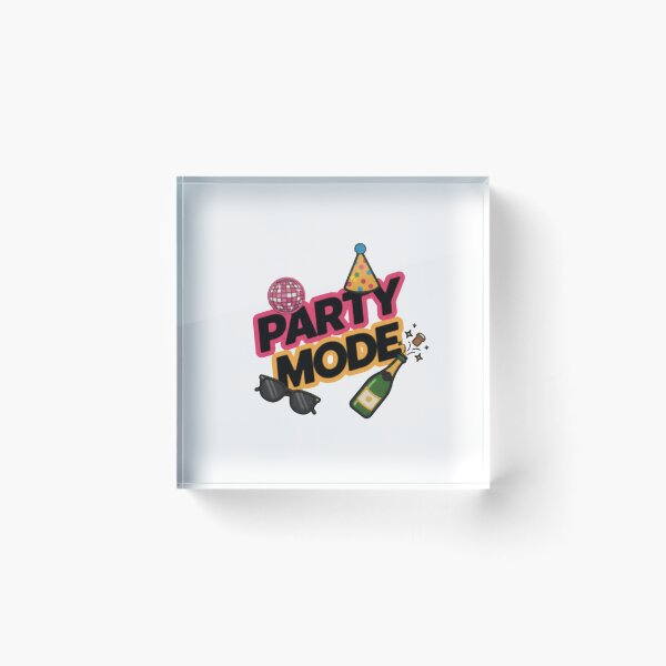 Item preview, Party Mode Celebration — Fun Pink and Yellow Typography with Disco Ball and Champagne designed and sold by Colorful-Garden.