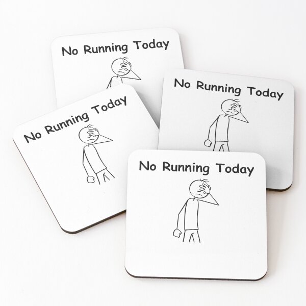 Item preview, No Running Today Funny Sad Figure Sarcastic Pun Sports, Funny Stick Man Figure Joke Slogan Gift Idea designed and sold by adjamine.