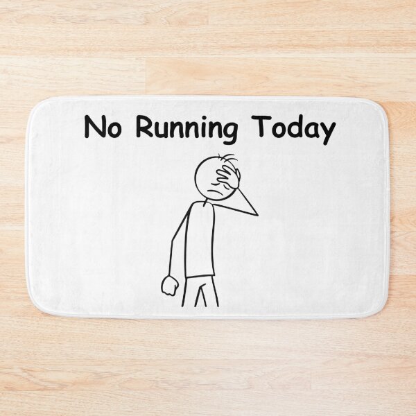 Item preview, No Running Today Funny Sad Figure Sarcastic Pun Sports, Funny Stick Man Figure Joke Slogan Gift Idea designed and sold by adjamine.