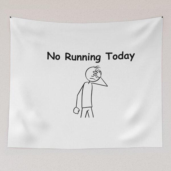Item preview, No Running Today Funny Sad Figure Sarcastic Pun Sports, Funny Stick Man Figure Joke Slogan Gift Idea designed and sold by adjamine.