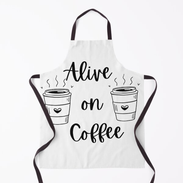 Item preview, Alive on Coffee™ Professional Barista Apron | Chef Apron with Coffee Culture Design & Functional Café Pockets designed and sold by Pixel Craft Print.