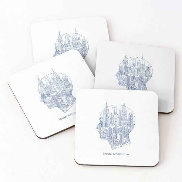 Item preview, Mental Architecture Head Silhouette - Modern Blueprint Art designed and sold by Skill_&_Stone.