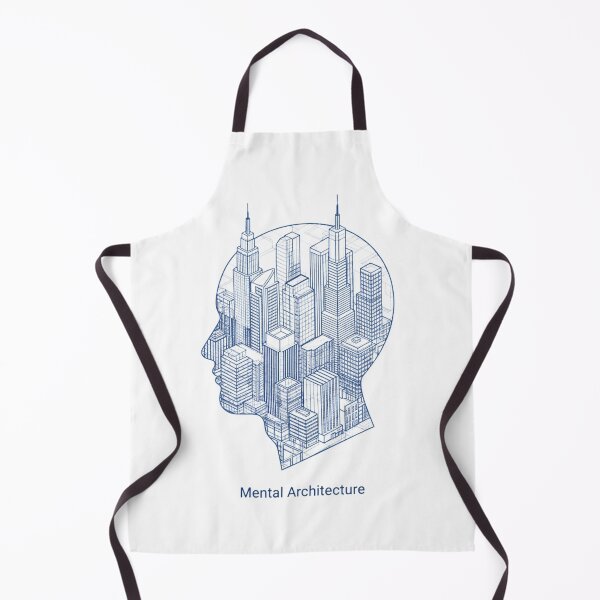 Item preview, Mental Architecture Head Silhouette - Modern Blueprint Art designed and sold by Skill_&_Stone.