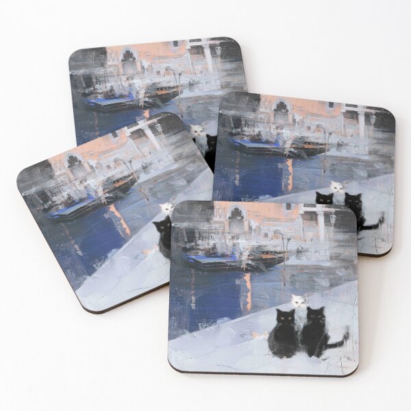 Item preview, Cats by a Tranquil Canal in Venice designed and sold by lautir.