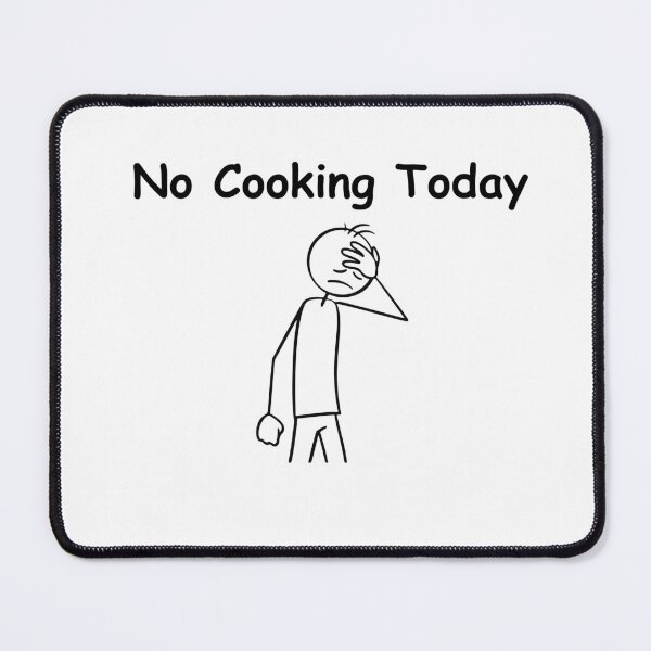 Item preview, No Cooking Today – Funny Sad Figure Sarcastic Pun, Stick Man Figure Joke Slogan, Kitchen & Food Humor Gift Idea designed and sold by adjamine.