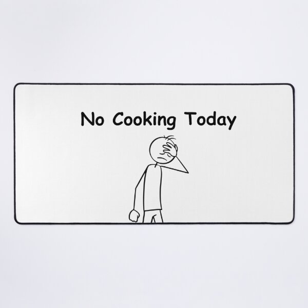 Item preview, No Cooking Today – Funny Sad Figure Sarcastic Pun, Stick Man Figure Joke Slogan, Kitchen & Food Humor Gift Idea designed and sold by adjamine.