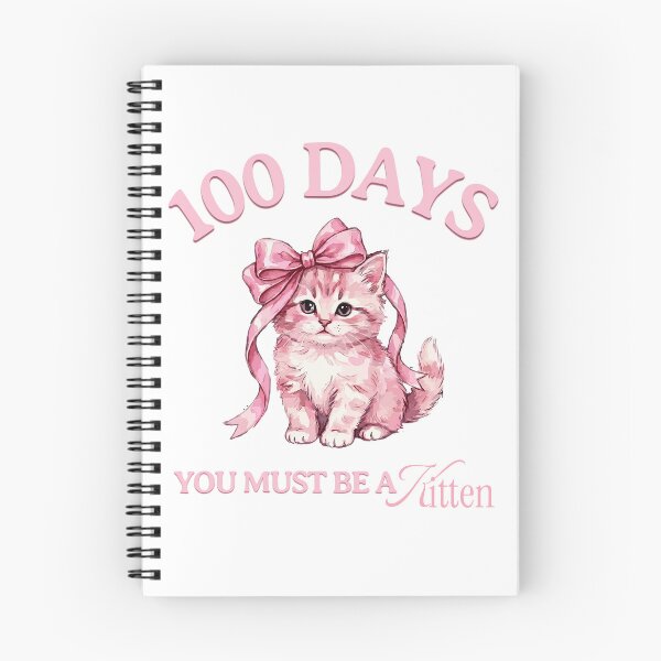 Item preview, Coquette Bow Kitten Cute 100 Days of School for Girls Kids designed and sold by UniTeeCo.