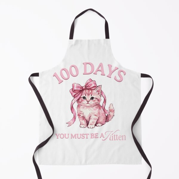 Item preview, Coquette Bow Kitten Cute 100 Days of School for Girls Kids designed and sold by UniTeeCo.