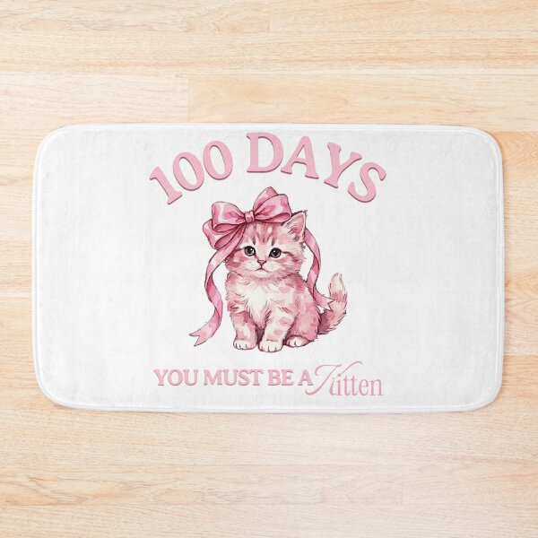 Item preview, Coquette Bow Kitten Cute 100 Days of School for Girls Kids designed and sold by UniTeeCo.