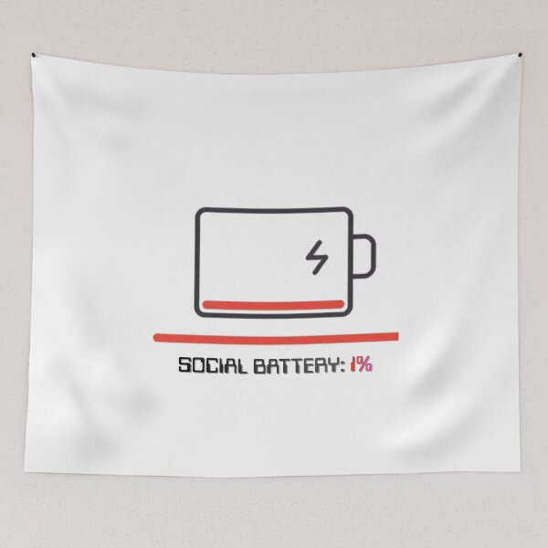 Item preview, Social Battery 1% Graphic designed and sold by SandiCreative.