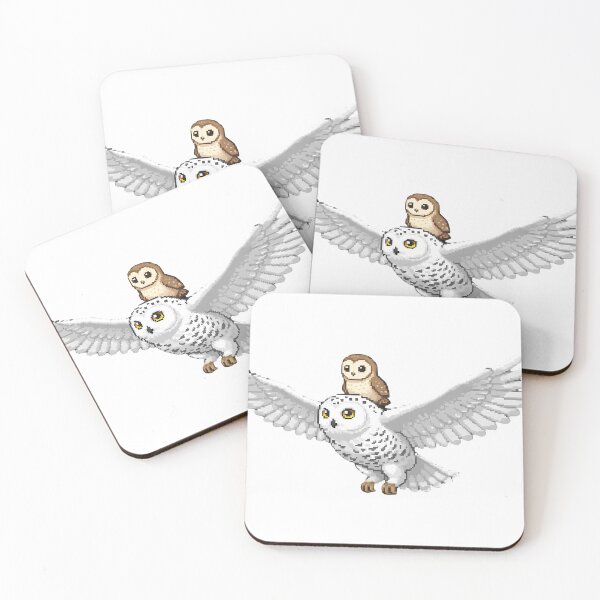 Item preview, Snowy Owl Flight — Whimsical Pixel Art designed and sold by EventeDesigns.