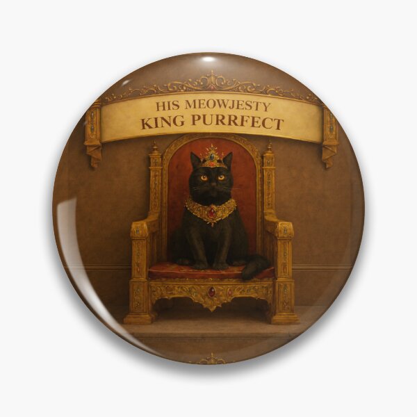 Item preview, Black Royal Cat – His Meowjesty King Purrfect designed and sold by PurrfectWhisper.