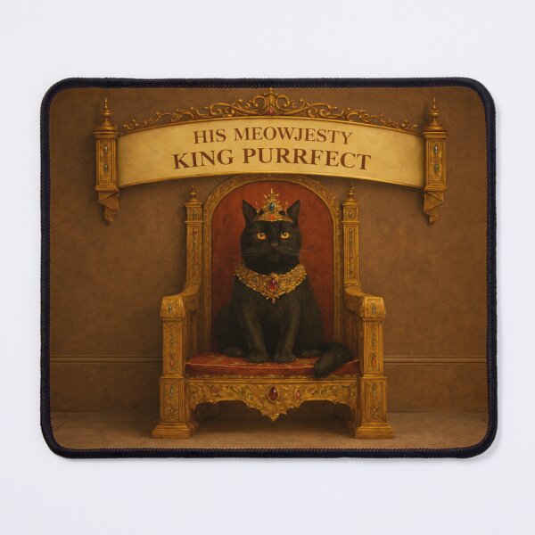 Item preview, Black Royal Cat – His Meowjesty King Purrfect designed and sold by PurrfectWhisper.