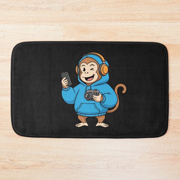 Item preview, Content Creator Monkey Illustration – Hoodie Monkey with Camera | Fun YouTuber Cartoon Art designed and sold by ColorSplash123.