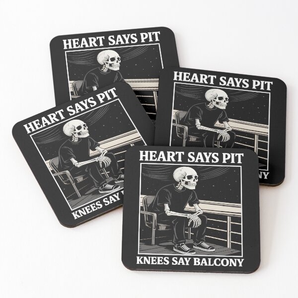 Item preview, Heart Says Pit Knees Say Balcony Funny Skeleton Concert Quote designed and sold by jakaun.