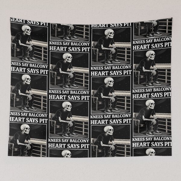 Item preview, Heart Says Pit Knees Say Balcony Funny Skeleton Concert Quote designed and sold by jakaun.