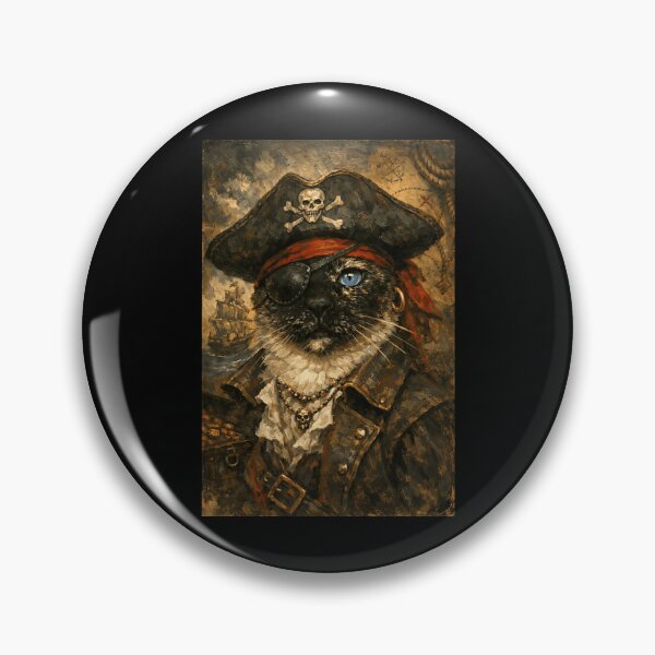Item preview, Pirate Cat Oil Painting Portrait Eye Patch Funny Cat Lover designed and sold by jakaun.