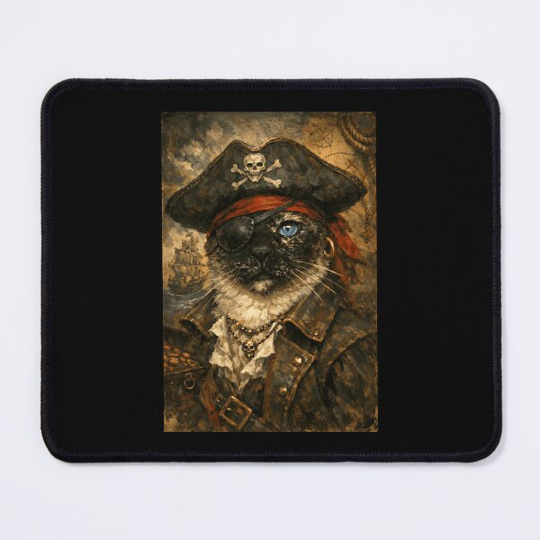 Item preview, Pirate Cat Oil Painting Portrait Eye Patch Funny Cat Lover designed and sold by jakaun.