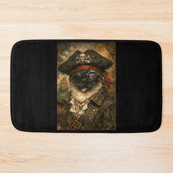 Item preview, Pirate Cat Oil Painting Portrait Eye Patch Funny Cat Lover designed and sold by jakaun.