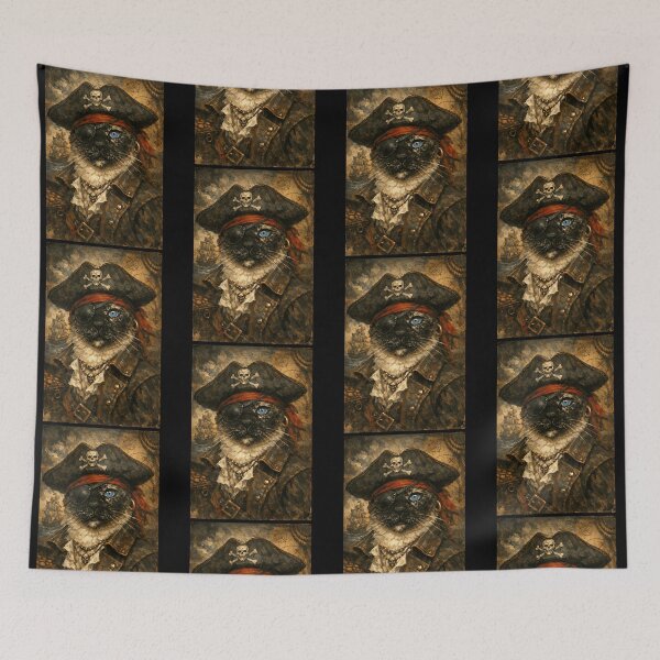 Item preview, Pirate Cat Oil Painting Portrait Eye Patch Funny Cat Lover designed and sold by jakaun.