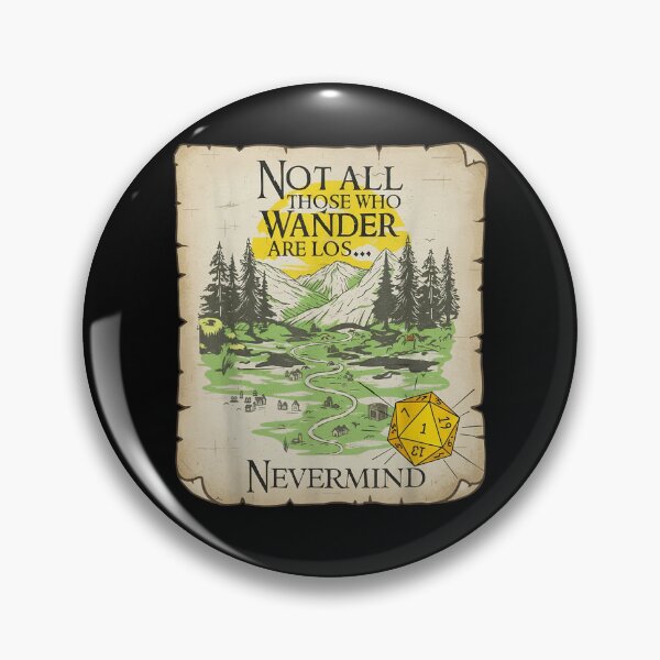 Item preview, Not All Who Wander Are Lost Vintage Maps RPG Parody Gamer designed and sold by jakaun.