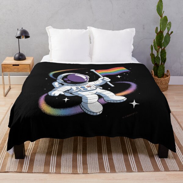 Item preview, LGBTQ Astronaut Moon Rainbow Flag Space Gay Pride Ally designed and sold by KotexTemu.