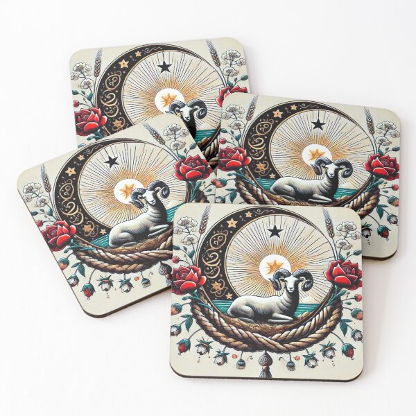 Item preview, Celestial Aries – Ram of Sun and Moon designed and sold by Dogandesighn.