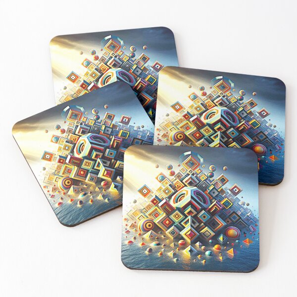 Item preview, Prism Rise – Floating Shapes in a Surreal Sea designed and sold by Dogandesighn.