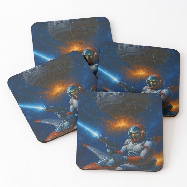 Item preview, Astronaut Space Battle Against Giant Warship Sci Fi Art designed and sold by PandaTShirtShop.