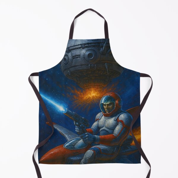 Item preview, Astronaut Space Battle Against Giant Warship Sci Fi Art designed and sold by PandaTShirtShop.