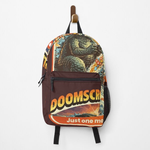 Item preview, OOMSCROLLZILLA – Retro Kaiju Doomscrolling Meme Poster “Just One More Scroll” designed and sold by BeetleDots.