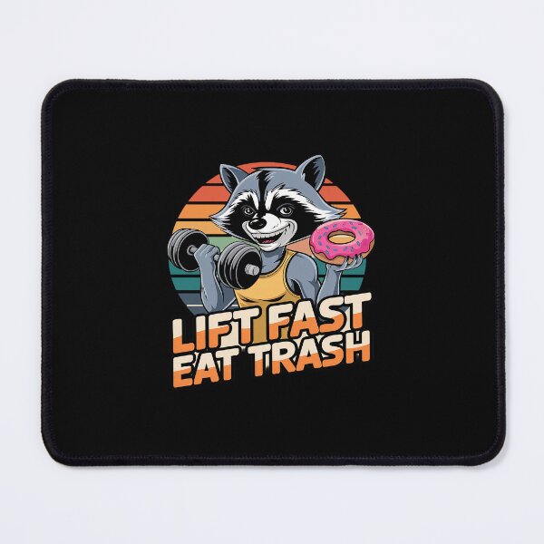 Item preview, Lift Fast Eat Trash Workout Raccoon Donut designed and sold by MarkLeedsArt.