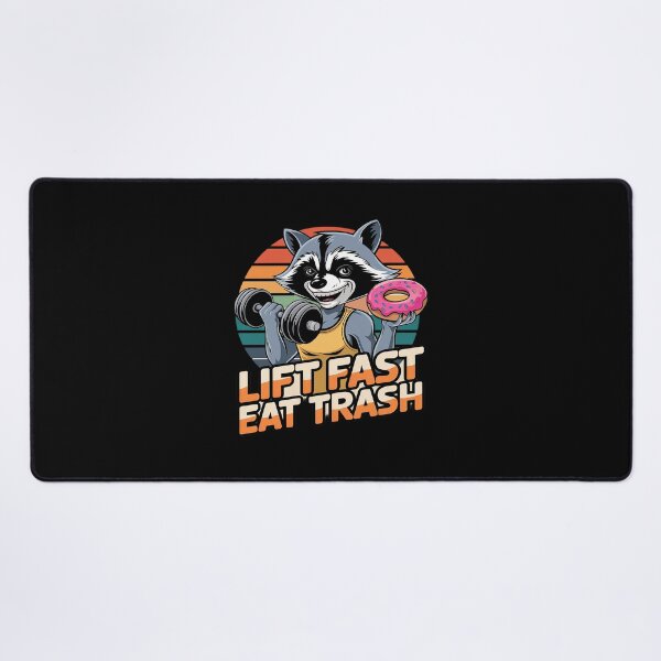 Item preview, Lift Fast Eat Trash Workout Raccoon Donut designed and sold by MarkLeedsArt.
