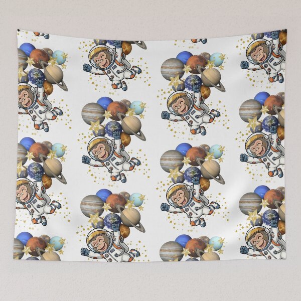 Item preview, Space Monkey Adventure – Beak Bros Junior Astronaut with Planet Balloons ?✨ designed and sold by BeakBros.